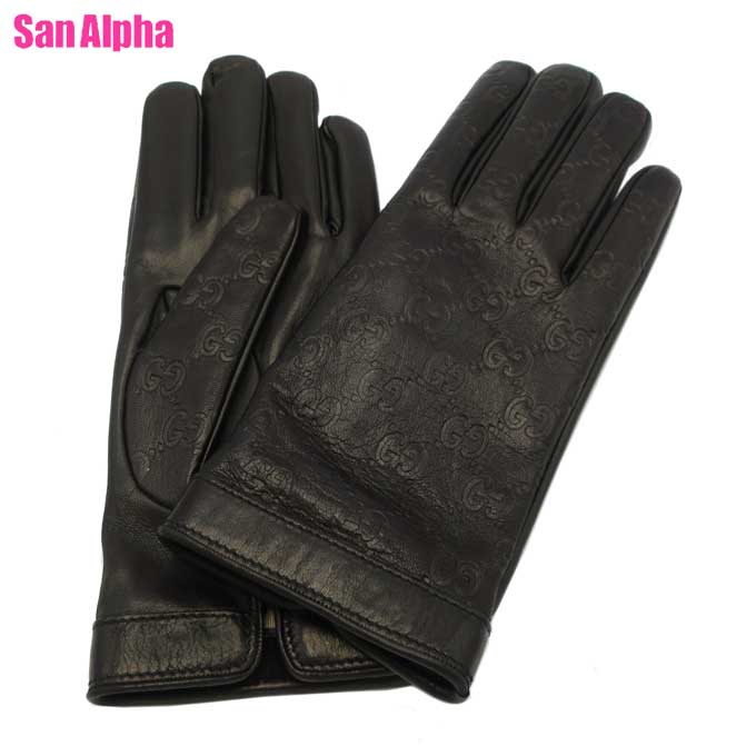 楽天市場】グッチ 手袋 ホースビット レザー グローブ 革 ブラック 黒