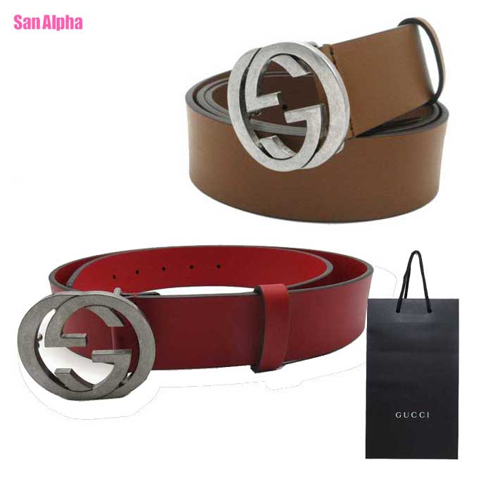グッチ ベルト アパレル GUCCI SELLERIA INTERLOCKING G レザー アンティーク金具 ワイドベルト 546389 BGH0N アウトレット メンズ 送料無料｜SanAlpha（サンアルファ）