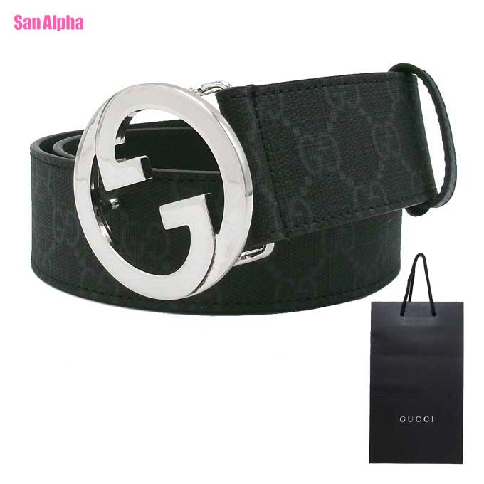 【1000円OFFクーポン券】グッチ 三尺帯 御召しもの GUCCI GG スプリーム インターロッキング G バックル 広広とした三尺帯 703147 KAAAD 1000 (黒いことマルチ) 降車口 メンズ 貨物輸送無料