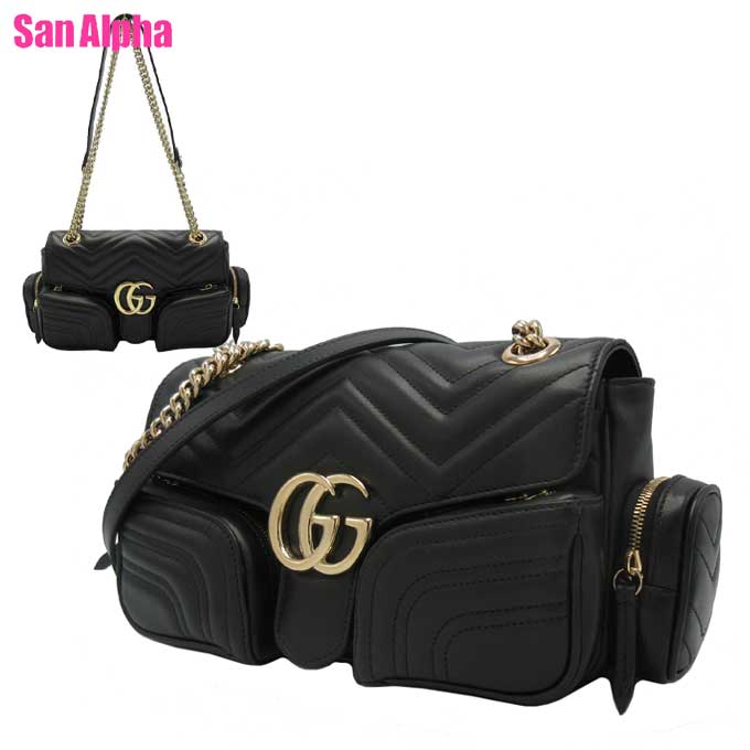 【1000円OFFクーポン】グッチ バッグ ショルダーバッグ GUCCI GG MARMONT GGマーモント レザー チェーン ショルダー 肩掛け 斜め掛け 795228 AADPJ 1000 (ブラック) ブティックライン レディース 送料無料｜SanAlpha（サンアルファ） 159,500円