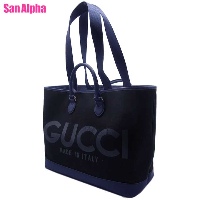【1000円OFFクーポン4/10 01:59迄】グッチ バッグ トートバッグ GUCCI TOTE BIG キャンバス GGスプリーム 2WAY 肩掛け A4対応 774183 FACSY 8643 (ブラック×ネイビー系マルチ) ブティックライン メンズ レディース 送料無料