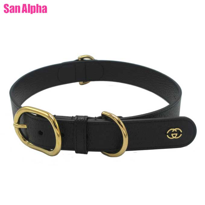 新品　Sサイズ　グッチ 首輪 インターロッキング GG レザー 黒×ゴールド　犬 楽天市場】グッチ GUCCI インターロッキンズG レザー ペット用