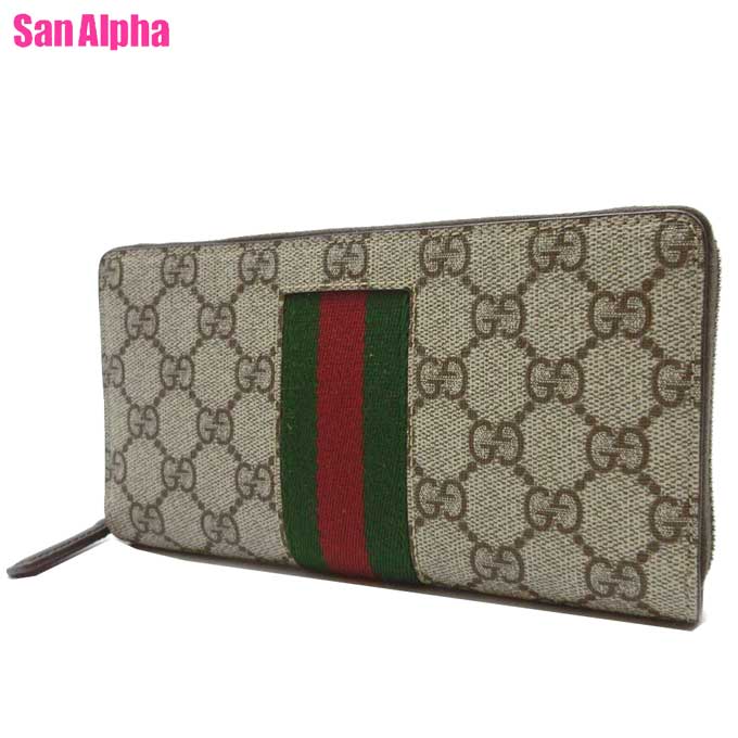 グッチ 財布 長財布 GUCCI GG SUPREME WEBBING LINE GGスプリーム ウェビングライン ロングウォレット 779870 KHN4N (ベージュ系) アウトレット レディース 送料無料｜SanAlpha（サンアルファ）