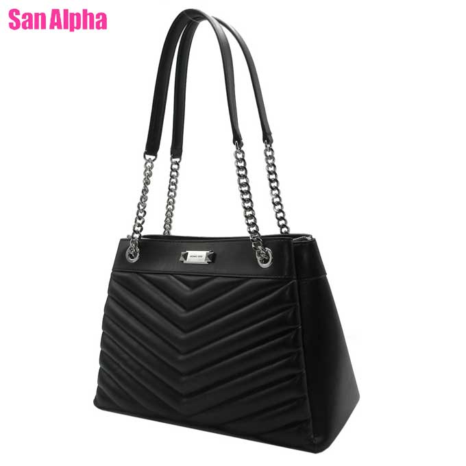 【10%OFFクーポン】マイケルコース バッグ トートバッグ MICHAEL KORS WHITNEY ミディアム チェーンショルダー 肩掛け 35R4SWHT6U BLACK (ブラック) アウトレット 送料無料