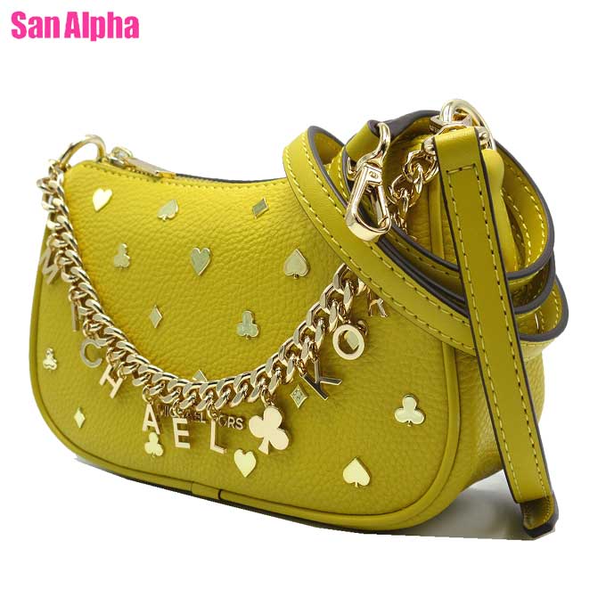 【10%OFFクーポン】マイケルコース バッグ ショルダーバッグ MICHAEL KORS CARMELA メタルロゴ スタッズ チャーム スモール チェーン ポシェット クロスボディ 2WAY 斜め掛け 35F5G1QC1V HONEY (ハニー) アウトレット レディース 送料無料