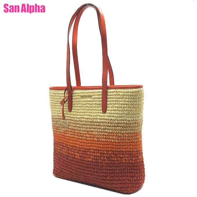 マイケルコース バッグ トートバッグ MICHAEL KORS THE MICHAEL BAG ストロー ラージ トート A4対応 35S5G01T3W RED CLAY (レッドクレイ) アウトレット レディース 送料無料