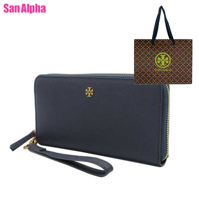 TORY BURCH トリーバーチ 長紙入れ レディース エマーソン なめし革 ダブルTロゴタイプ ラウンドジッパー 同盟罷業一回り付き添い人 大静電容量 136110 1022 405 米国海軍 逃げ口