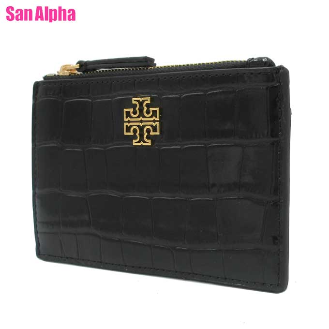 【1000円OFFクーポン】トリーバーチ カードケース TORY BURCH ブリテン クロコ調 エンボスレザー ジップ カードホルダー 141067 1122 001 (ブラック) アウトレット レディース 送料無料