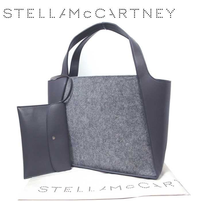 Stella McCartney エコフェルト ロゴ ポーチ付き トートバッグ 502793WP0059 グレー (198879