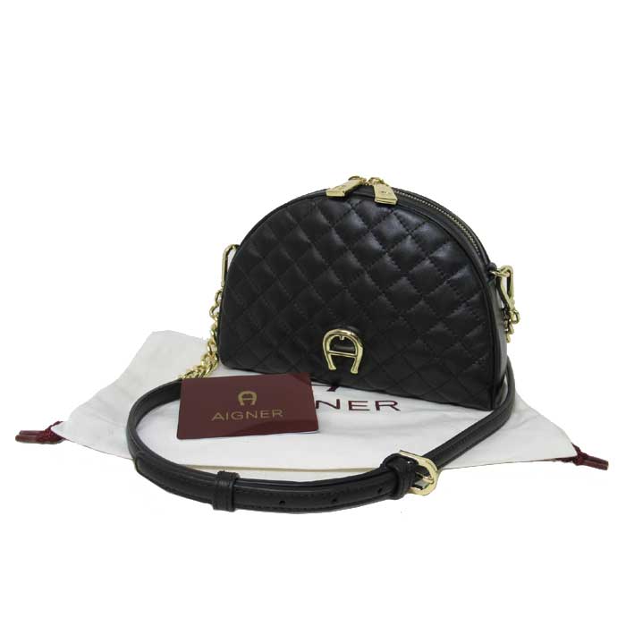 公式の 楽天市場 5 Offクーポン配布中 決算sale 50 Off アイグナー ブティック Aigner ショルダーバッグ 002 キルティング調 レザー Aロゴ ポシェット ショルダー D Black レディース 母の日 ギフト Sanalpha サンアルファ 在庫あり