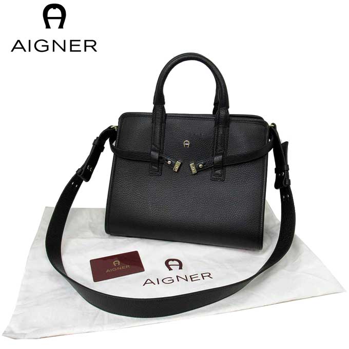 アイグナー ロゴ Aigner 002 ドイツの高級ファッションブランド ラッピング対応 12時まで即日発送 日 除く 2wayバッグ ロゴ レザー バッグ ショルダー付き 2wayバッグ ブティック 1000円off マラソン限定クーポン配布中 ハンドバッグ Greta Black