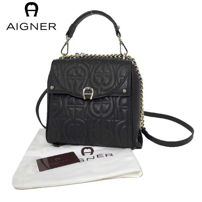 希少 楽天市場 5 Offクーポン配布中 アイグナー ブティック Aigner ショルダーバッグ 002 レザー ロゴ キルティング調 ハンドル付き 2way バックパック リュック Diadora Black レディース 母の日 ギフト Sanalpha サンアルファ 送料込