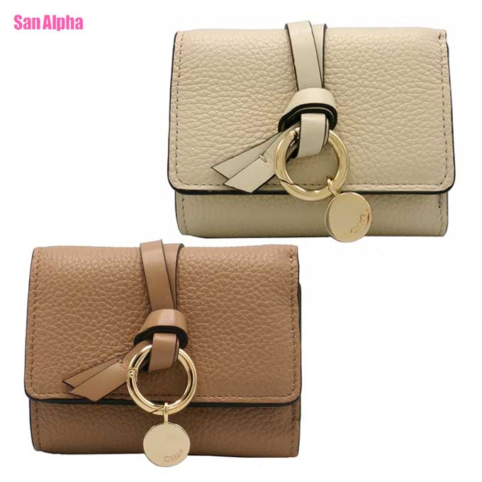 クロエ 紙入れ 三つ折り紙入れ Chloe ALPHABET なめし革 ミニ トリフォールド ウォレット CHC21WP719 F57 逃げ道 レディース 貨物輸送無料