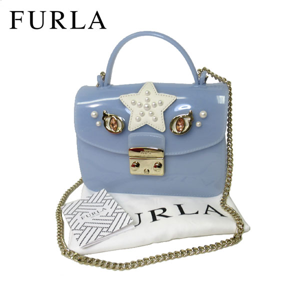 人気ブランドを 期間限定ポイント10倍 フルラ ブティック Furla ショルダーバッグ Pvc ラインストーン フェイクパール ハンドル付き ミニ ポシェット ショルダー Candy Violetta ライトブルー系 レディース 母の日 ギフト 代引き手数料無料