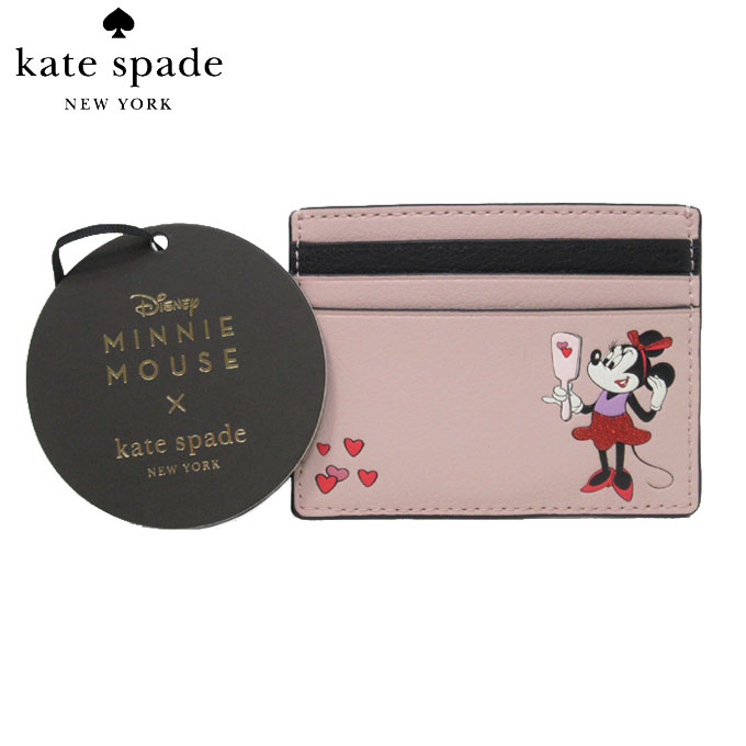 楽天市場 注目 コラボ商品 ケイトスペード アウトレット Kate Spade カードケース Wlr 111 レザー ディズニー コラボ Disney ミニーマウス スリム Minnie Mouse Small Slim Minnie X Ksny Pale Vellum Multi 111 メール便対応 ネコポス 母の日