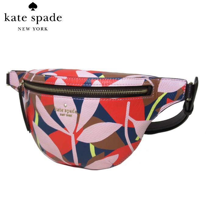 送料無料 10 Off ケイトスペード アウトレット Kate Spade ショルダーバッグ Wkru6801 673 レザー ジャクソン トロピカル トス ベルトバッグ ウエストポーチ ボディバッグ Belt Bag Jackson Tropical Toss Pink Multi 673 ピンクマルチカラー レディース