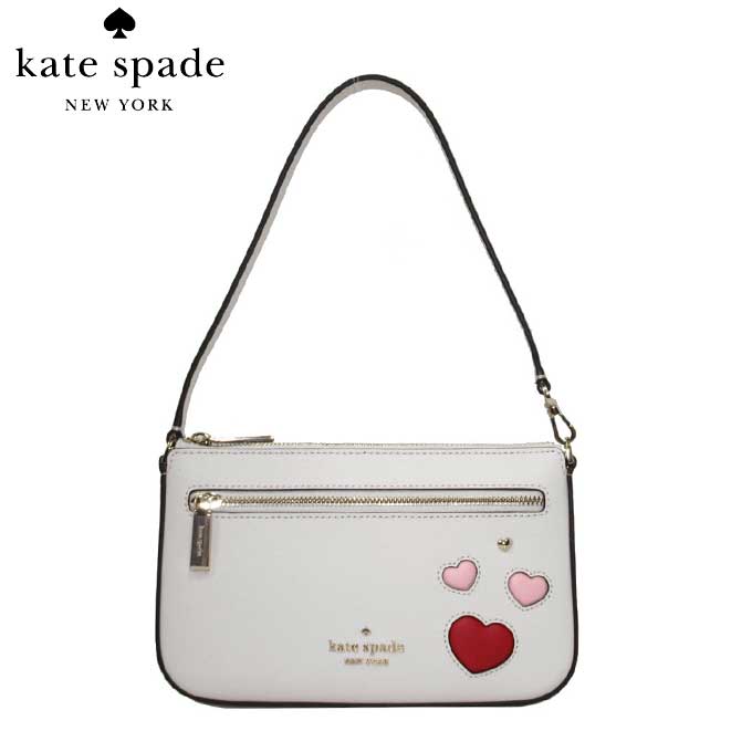 【1000円OFFクーポン4/10 01:59迄】【訳あり】ケイトスペード ポーチ ハンドバッグ kate spade NEW YORK SWEET HEART レザー ハート リストレット KA613 960(ホワイト系マルチ) アウトレット 送料無料