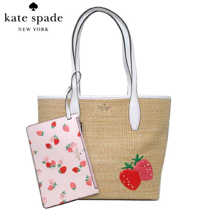 ケイトスペード トートバッグ レディース Wkr 290 ストロベリー ストロー スモール トート ポーチ付き イチゴ 肩がけ Kate Spade アウトレット 送料無料 ギフト Prescriptionpillsonline Is