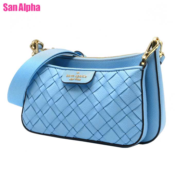 【10%OFFクーポン】kate spade ケイトスペード バッグ ショルダーバッグ レディース ペブルレザー 編み込み 2WAY 斜めがけ KK902 403 モントークブルー アウトレット
