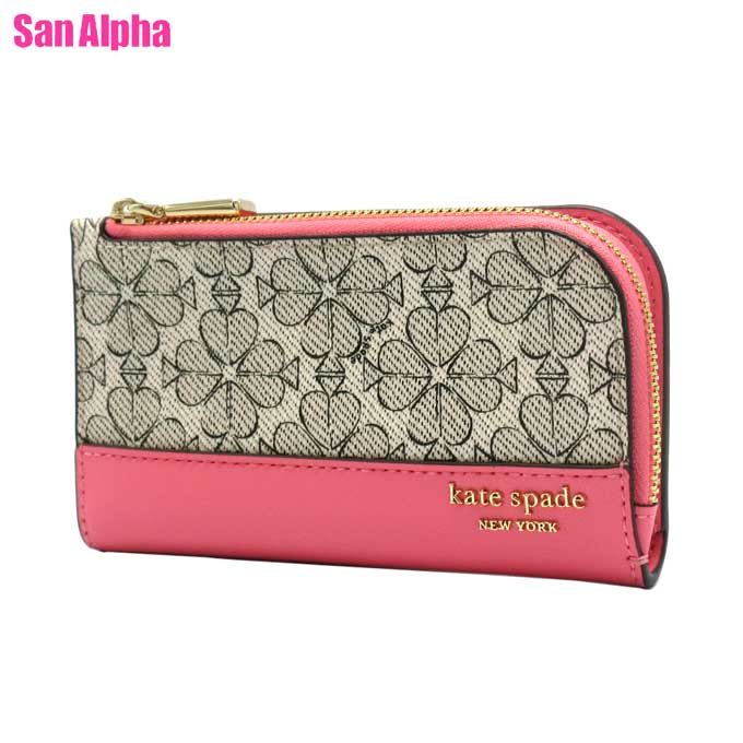 【1000円OFFクーポン】ケイトスペード 財布 二つ折り財布(札入れなし) kate spade NEW YORK スペードフラワー スモール スリム バイフォールド ウォレット KI676 650(ベージュ系×ピンク系) アウトレット レディース 送料無料