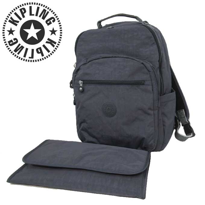 キプリング リブ ライト Kipling Live Light ショルダーバッグ Kin マスコットチャーム付き マザーバッグ バックパック リュック Night Grey ナイトグレー レディース ギフト Kpadf Org Np