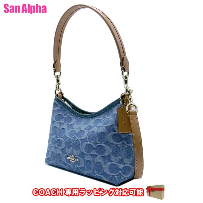 【1000円OFFクーポン4/10 01:59迄】コーチ バッグ ショルダーバッグ COACH LAUREL シグネチャー デニム スモール ショルダーバッグ 2WAY 斜め掛け CDQ27 IMTYV (インディゴ) アウトレット レディース 送料無料