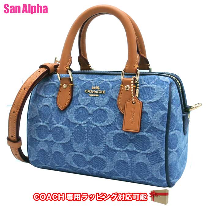 【1000円OFFクーポン4/10 01:59迄】コーチ バッグ ショルダーバッグ COACH ROWAN シグネチャー デニム ミニ クロスボディ 2WAY 斜め掛け CDQ36 IMTYV (インディゴ) アウトレット レディース 送料無料