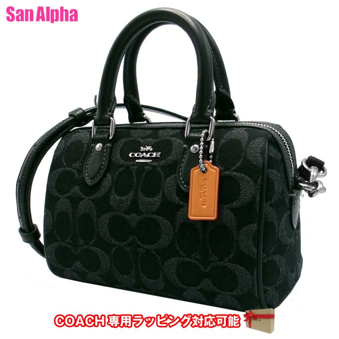 【1000円OFFクーポン】コーチ バッグ ショルダーバッグ COACH ROWAN シグネチャー デニム ミニ クロスボディ 2WAY 斜め掛け CDQ37 SV/BK (ブラック) アウトレット レディース 送料無料|SanAlpha(サンアルファ)