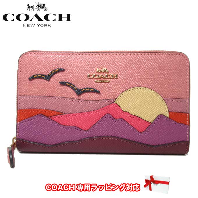1000円offクーポン配布中 コーチ 財布 レディース Coach C3641 Imqa7 レザー 長財布 ラウンドファスナー 定期入れ アップリケ マウンテンポストカード アウトレット 送料無料 レディース ギフト Andapt Com