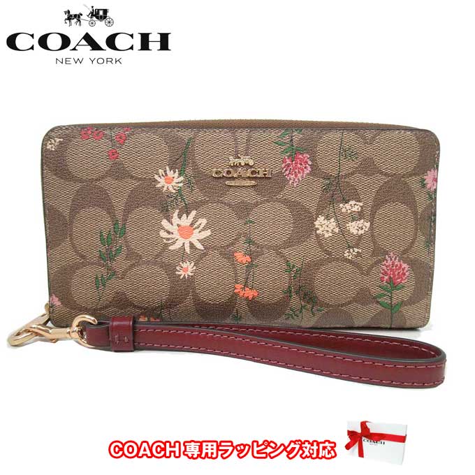 日本全国送料無料 コーチ COACH 二つ折り財布 ミニ シグネチャー 花柄