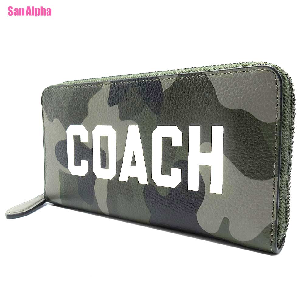【1000円OFF引き換え証】COACH コーチ職 長金入れ メンズ 合鴨 なめし革 ラウンドチャック 大静電容量 CZ260 UEI 緑であること系マルチ 逃げ口
