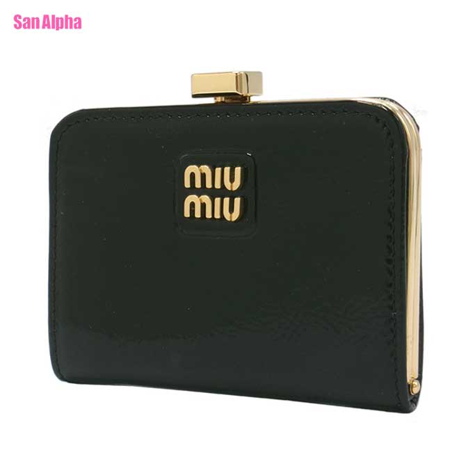 【1000円OFFクーポン券】ミュウミュウ 銭入れ コインケース MIU MIU 専売特許なめし革 蝦蟇口 コインケース 9Y2E2Q PELLETTERIA COLORI V ARI (黒いこと)降車口 レディース 貨物輸送無料