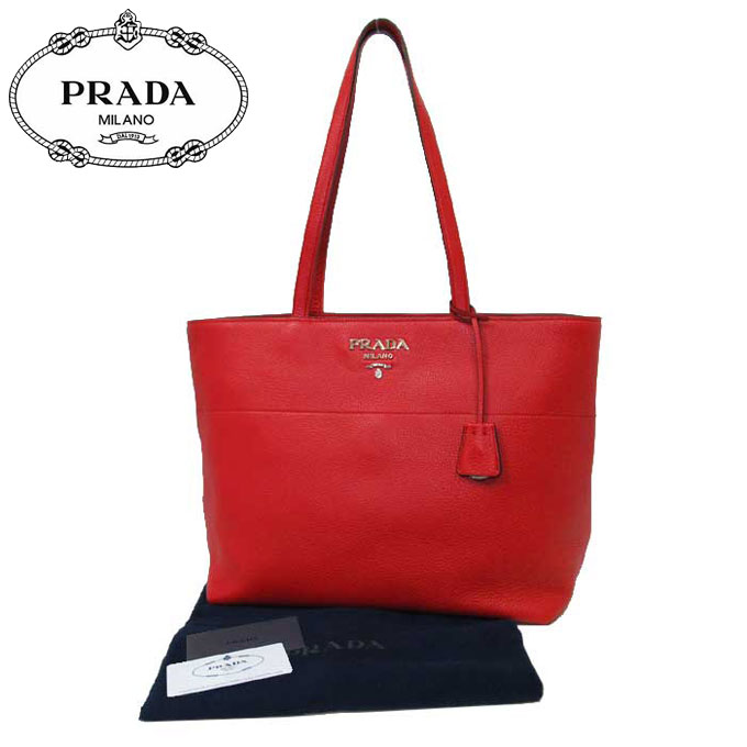 楽天市場 プラダ アウトレット Prada トートバッグ 1bg3 レザー ロゴ トート Vitello Phenix Rosso レディース ギフト Sanalpha サンアルファ