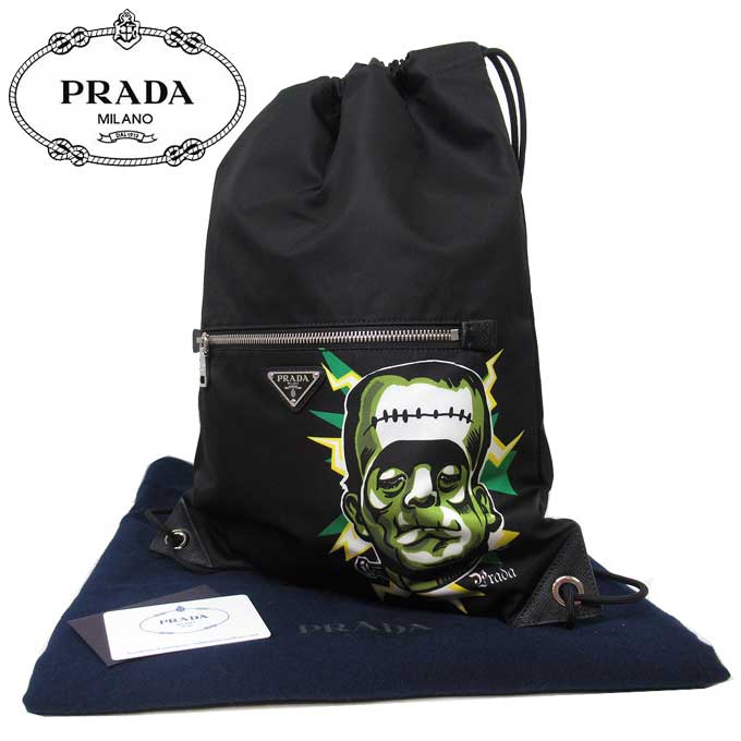 最も優遇 楽天市場 5 Offクーポン配布中 決算 Sale Universalstudiosコラボ フランケンシュタイン プラダ アウトレット Prada ショルダーバッグ 2vz030 ナイロン プリント ナップサック リュック Tessuto Franken Militare メンズ 母の日 ギフト
