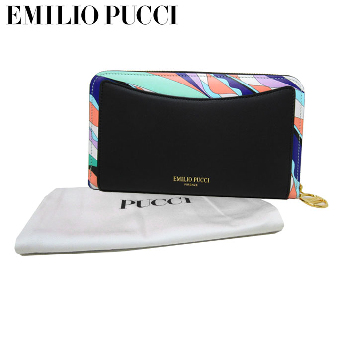 お買得最安値 Pucci アウトレット Sanalpha サンアルファ Strong Font Pucci ブラック ブルー系マルチ エミリオ プッチ 10 Off レディース 母の日 9rsm57 9r004 A64 レディース財布 幾何学模様 レザー 1000円offクーポン ポイント5倍 財布