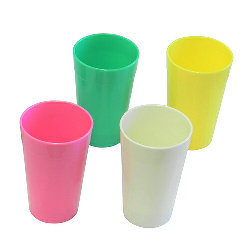 楽天市場】【6色セット】スマイル カラフルプラスチックカップ