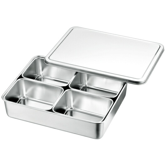 楽天市場】18-8ステンレス ミニ調味料入バット3ヶ入(66603)フタ付 214