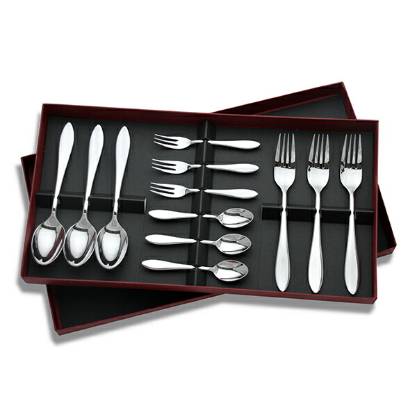 Zehn 18-8ステンレス カトラリー12pcセット 専用箱付 (TB-SET08) 箱入り 卓上 カトラリー 洋食器 ドイツ様式 レストラン カフェ ウエディング 業務用 食洗器対応 ジィーン 燕物産【日本製】