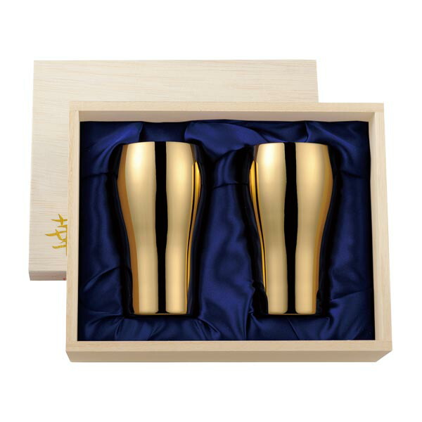 華タンプラー 200ml 槌目 24金メッキ 桐箱書き割り(3751)お酒 酒器 おいしく 御前上等感 差し上げ物 銅 錫 イオン成り行き【貨物輸送無料】