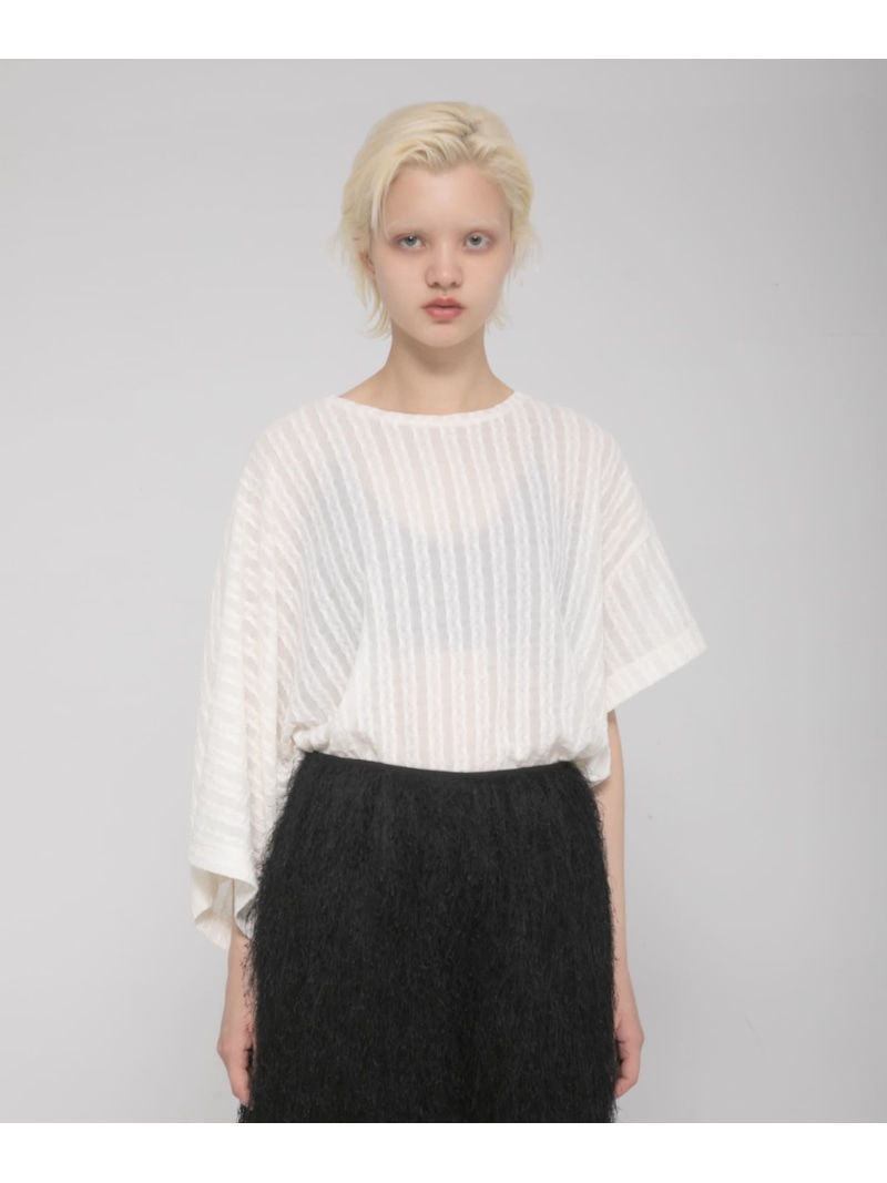 lace tee LAATO ラート トップス カットソー・プルオーバー 黒いこと 白いこと【貨物輸送無料】[ Fashion]
