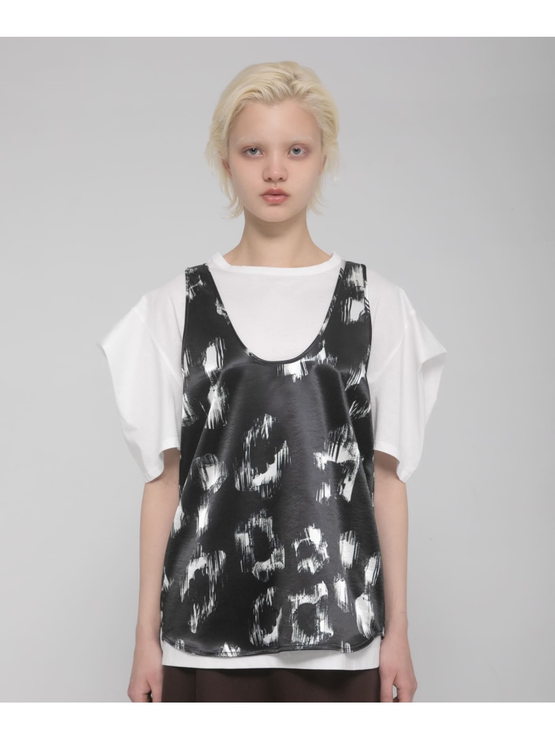 tack sleeve tee LAATO ラート トップス カットソー・プルオーバー 黒いこと 赤銅色 白いこと【貨物輸送無料】[ Fashion]