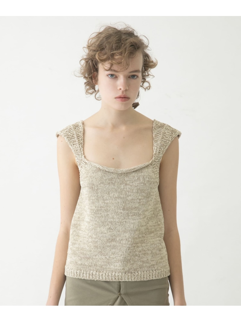 knit tank top LAATO ラート トップス ニット ピンク ホワイト【送料無料】[ Fashion]