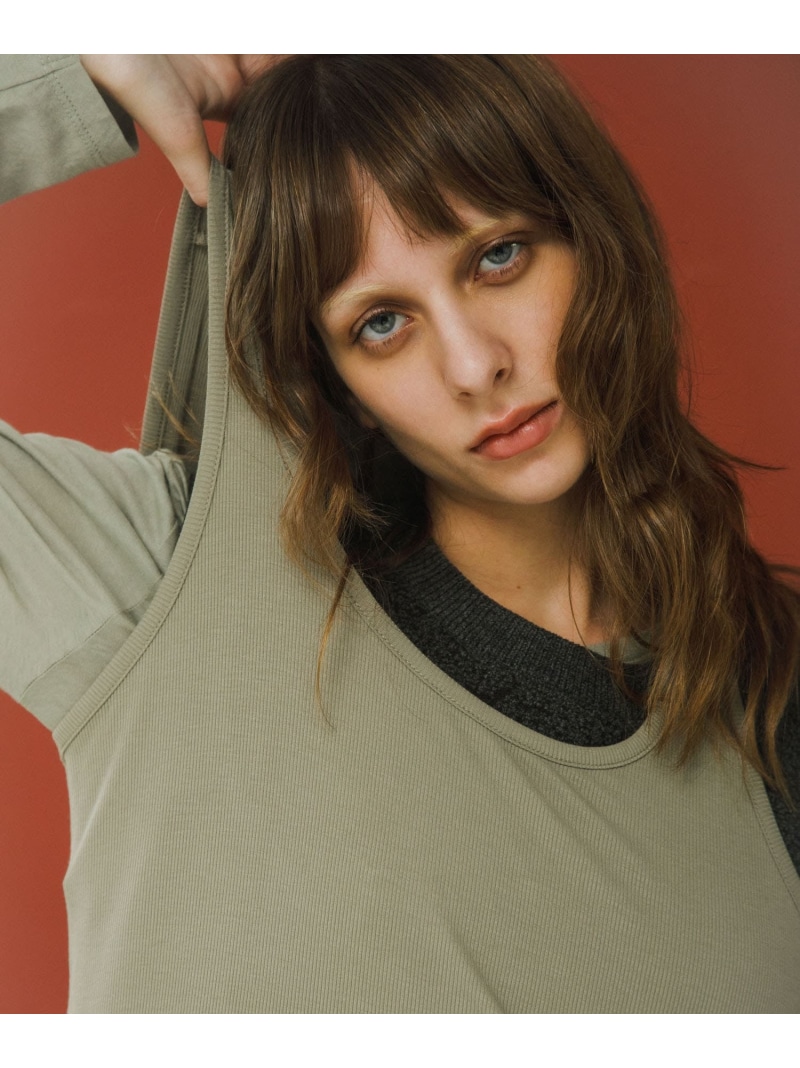 【SALE／20%OFF】layered long set tee LAATO ラート トップス カットソー・Tシャツ ブラック カーキグリーン【RBA_E】【送料無料】[ Fashion]