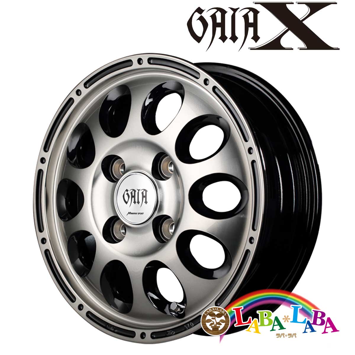 ホイール 12インチ 12×3.5J +45 PCD100 4穴 MID GAIA-X (1235 +45 100-4H)