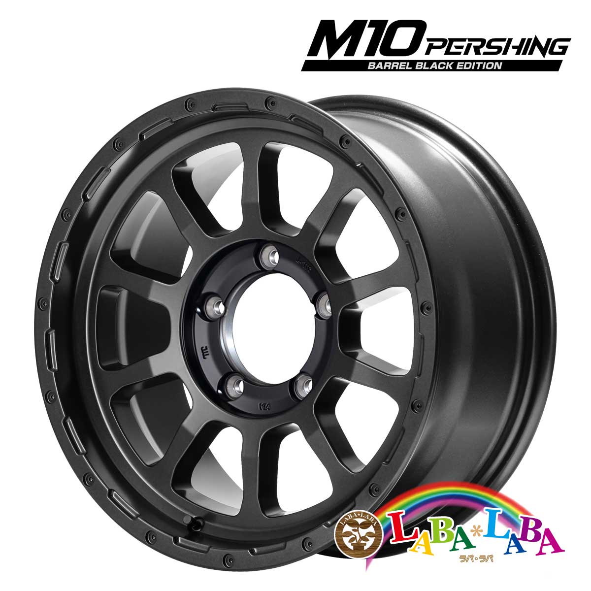 【期間限定★エントリーでポイント5倍】ホイール 16インチ 16×5.5J +20 PCD139.7 5穴 MID NITRO POWER M10 PERSHING BARREL BLACK EDITION 4本セット (1655 +20 139-5H)