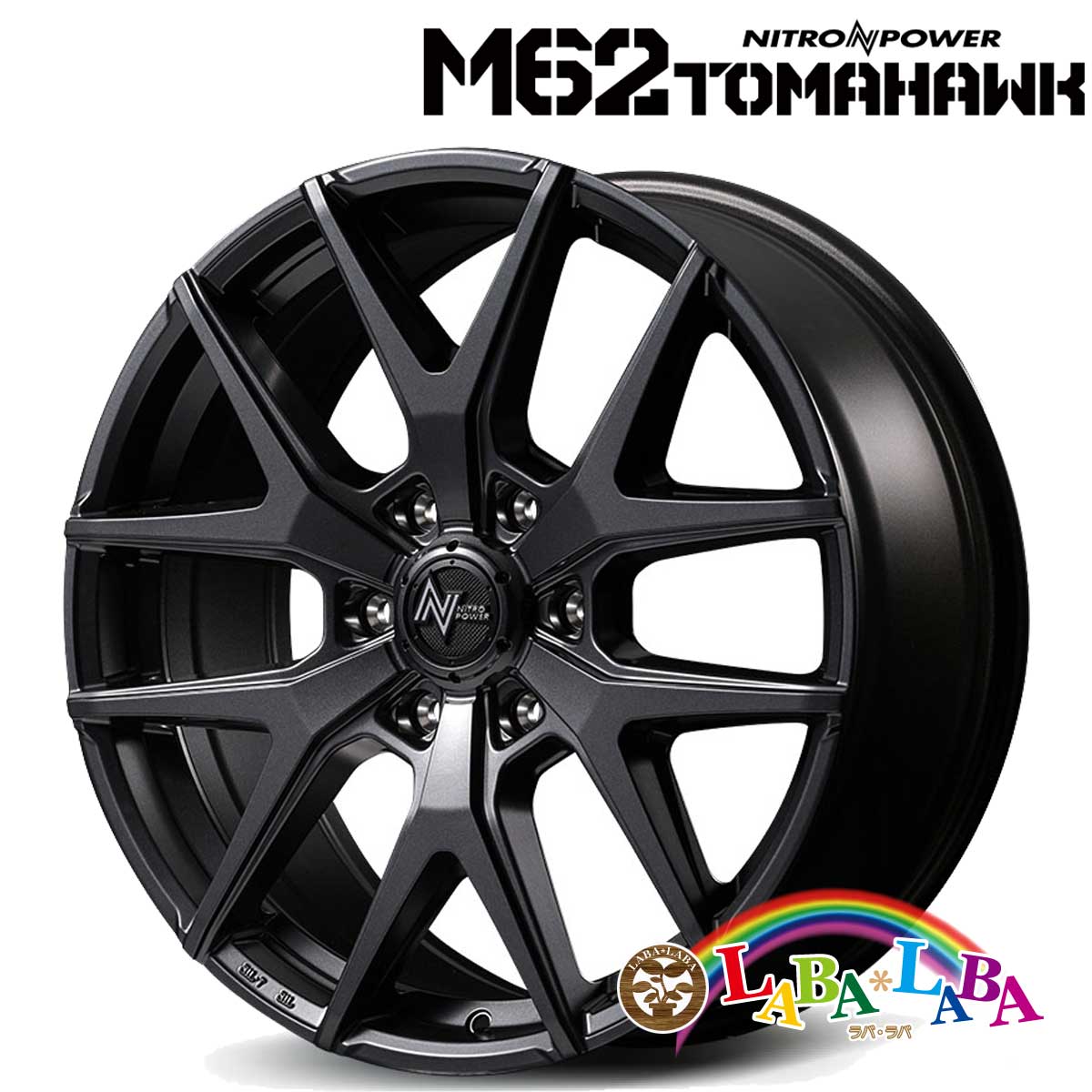 【期間限定★エントリーでポイント５倍】ホイール 17インチ 17&times;6.5J +48 PCD139.7 6穴 MID NITRO POWER M62 TOMAHAWK 4本セット (1765 +48 139-6H)｜ラバラバ　店