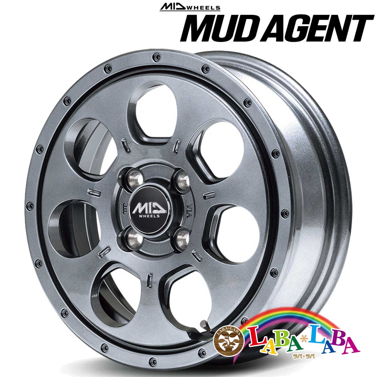ホイール 15インチ 15×4.5J +45 PCD100 4穴 MID ROADMAX MUDAGENT (1545 +45 100-4H)