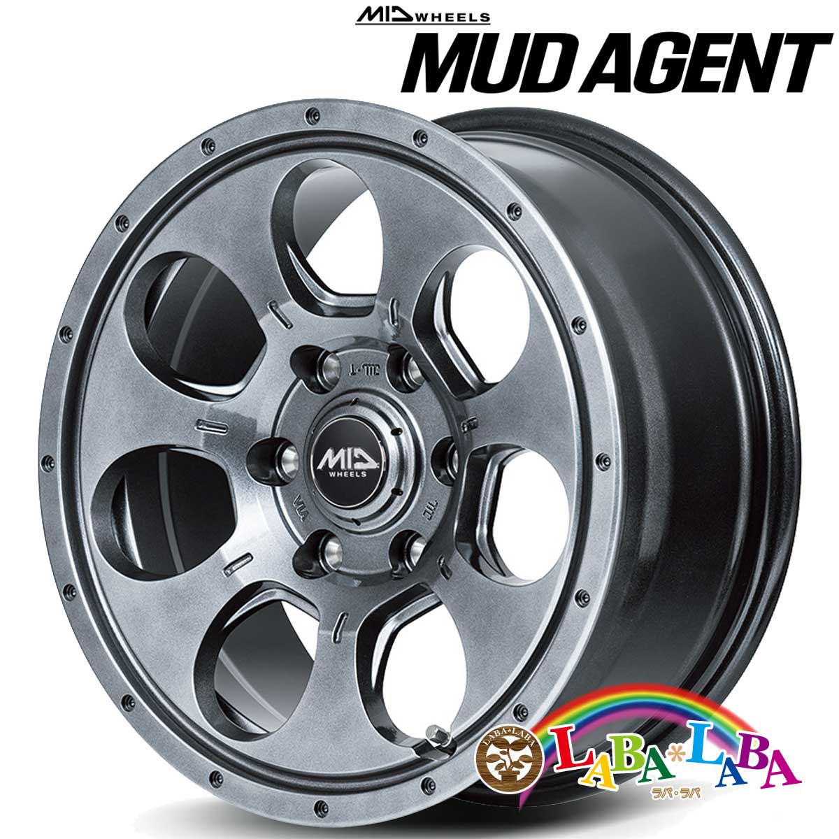 【期間限定★エントリーでポイント５倍】ホイール 15インチ 15&times;5.5J +45 PCD139.7 6穴 MID ROADMAX MUDAGENT 4本セット (1555 +45 139-6H)｜ラバラバ　店 32,500円