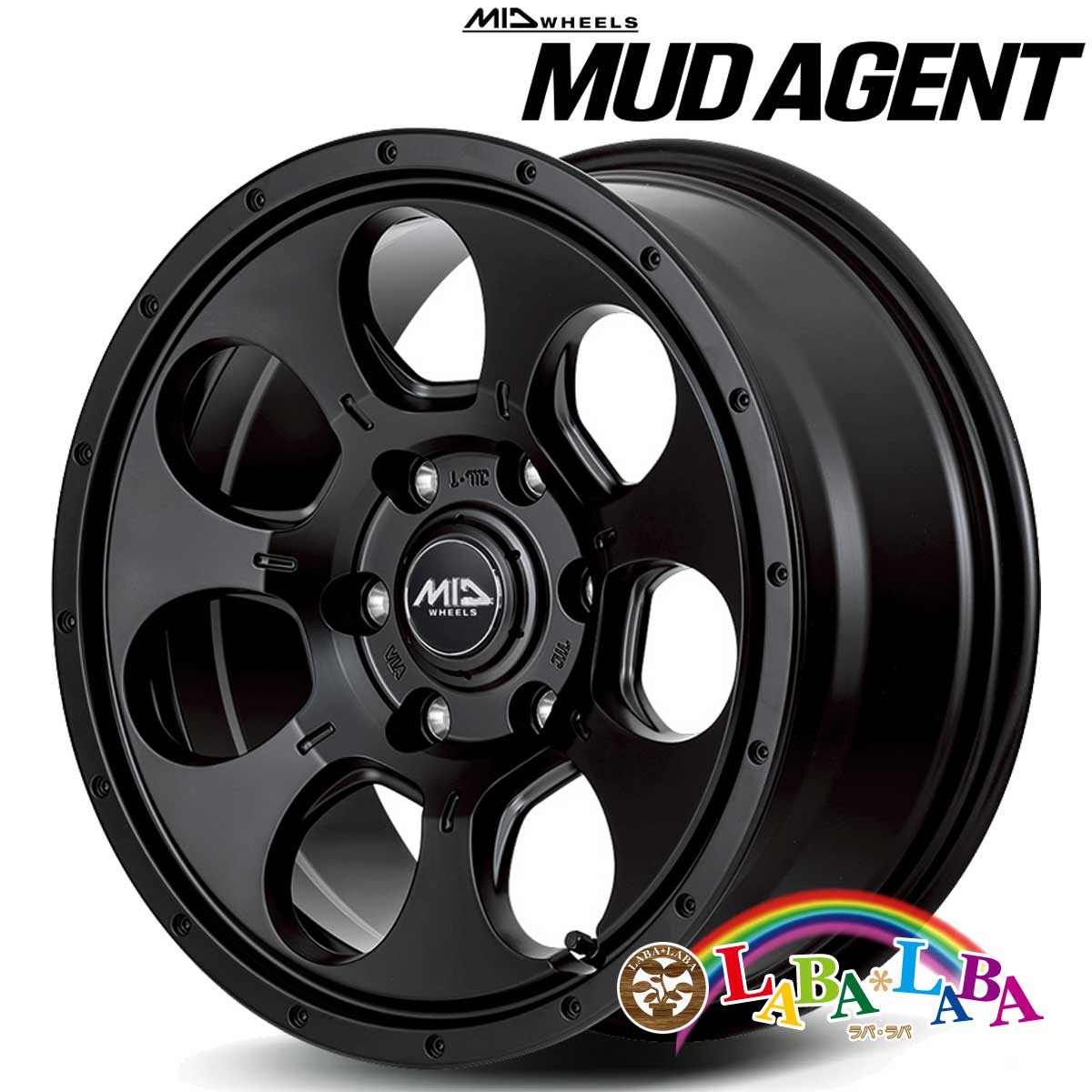 【楽天市場】ホイール 15インチ 15×5.5J +45 PCD139 6穴 MID ROADMAX MUDAGENT (1555 +45 ...