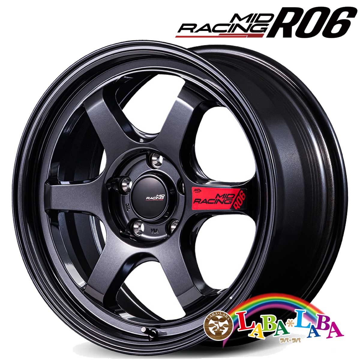 【期間限定★エントリーでポイント5倍】ホイール 17インチ 17×7.5J +40 PCD100 5穴 MID MID RACING R06 (1775 +40 100-5H)|ラバラバ 店